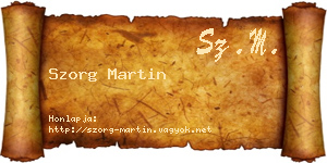 Szorg Martin névjegykártya