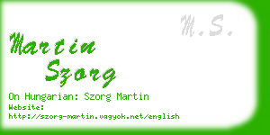 martin szorg business card